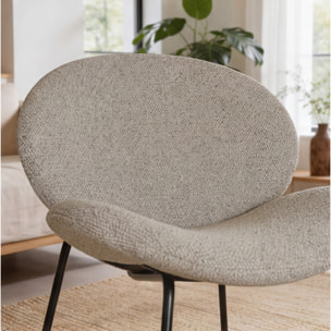 Fauteuil en tissu vert chiné SACHA