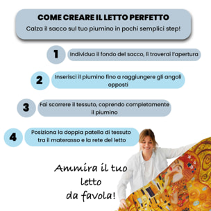 PARURE COPRIPIUMINO SOGNI D'AUTORE, Stampa Digitale, 100% Cotone, Made in Italy - 02