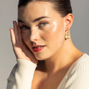 Pendientes de Circonita Brillante acabados en oro amarillo de 18K- Rira