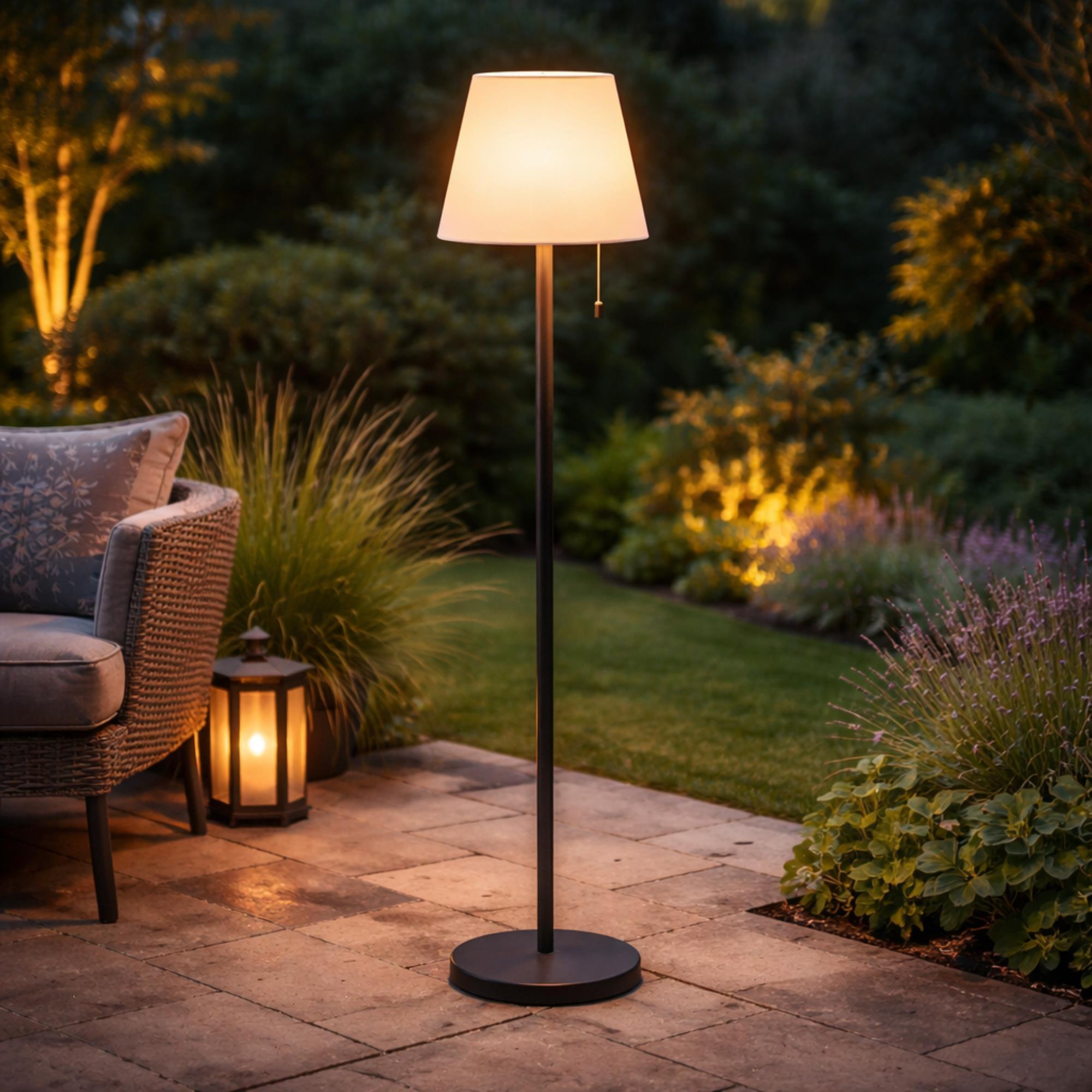 Well Home Lámpara de exterior Recargable con RGB y LED blanco cálido Ø16,5x106cm