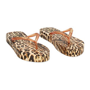 Sandalias de playa leopard print en PVC