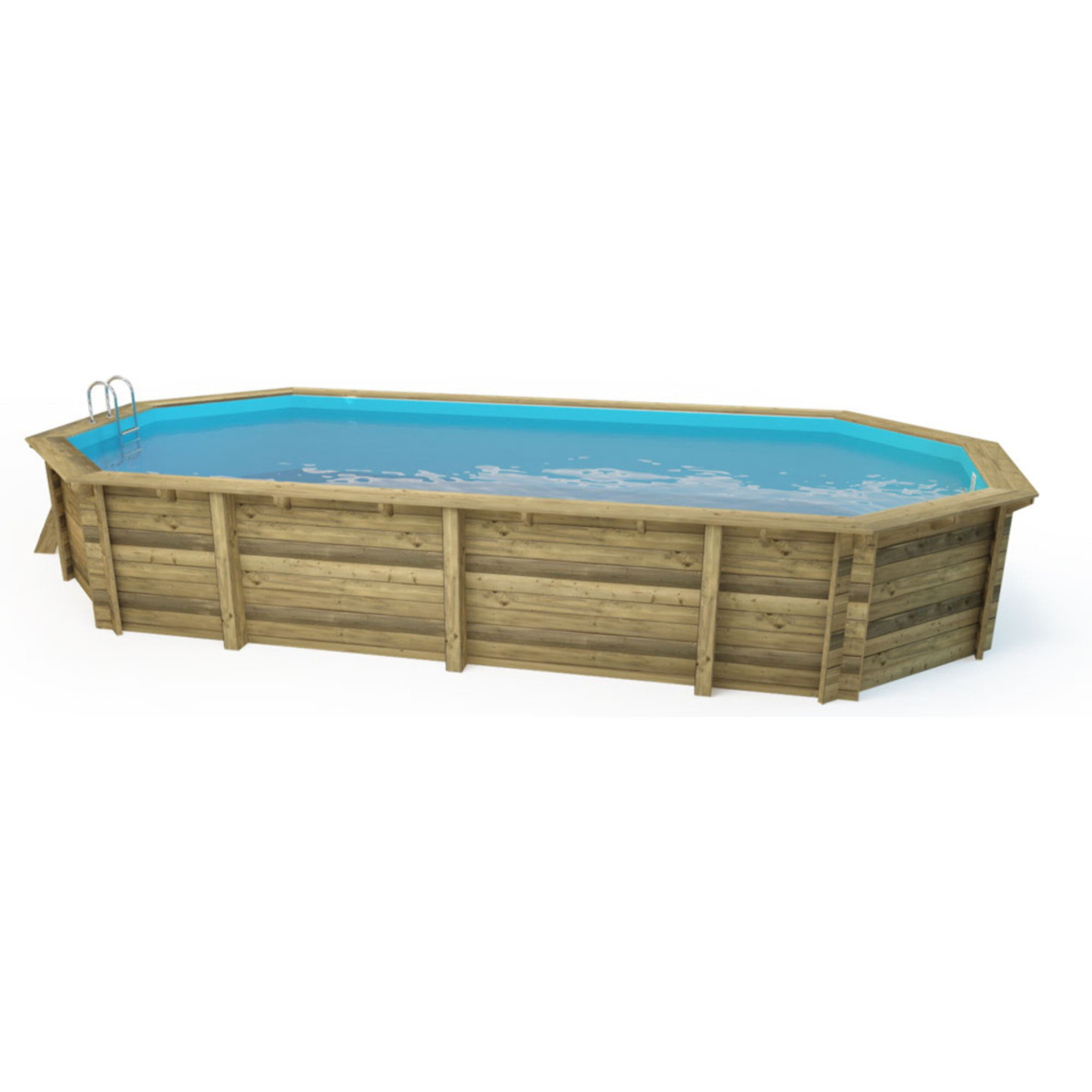 Piscine bois " Sevilla 145 " - 8.57 x 4.57 x 1.45 m + Bâche à bulles 180 µ + Bâche hiver 280 gr/m²