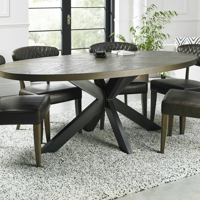 Table ovale marqueterie de chêne 200 cm ARLINGTON