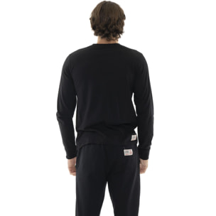 T-shirt a manica lunga con logo piccolo "Basic"