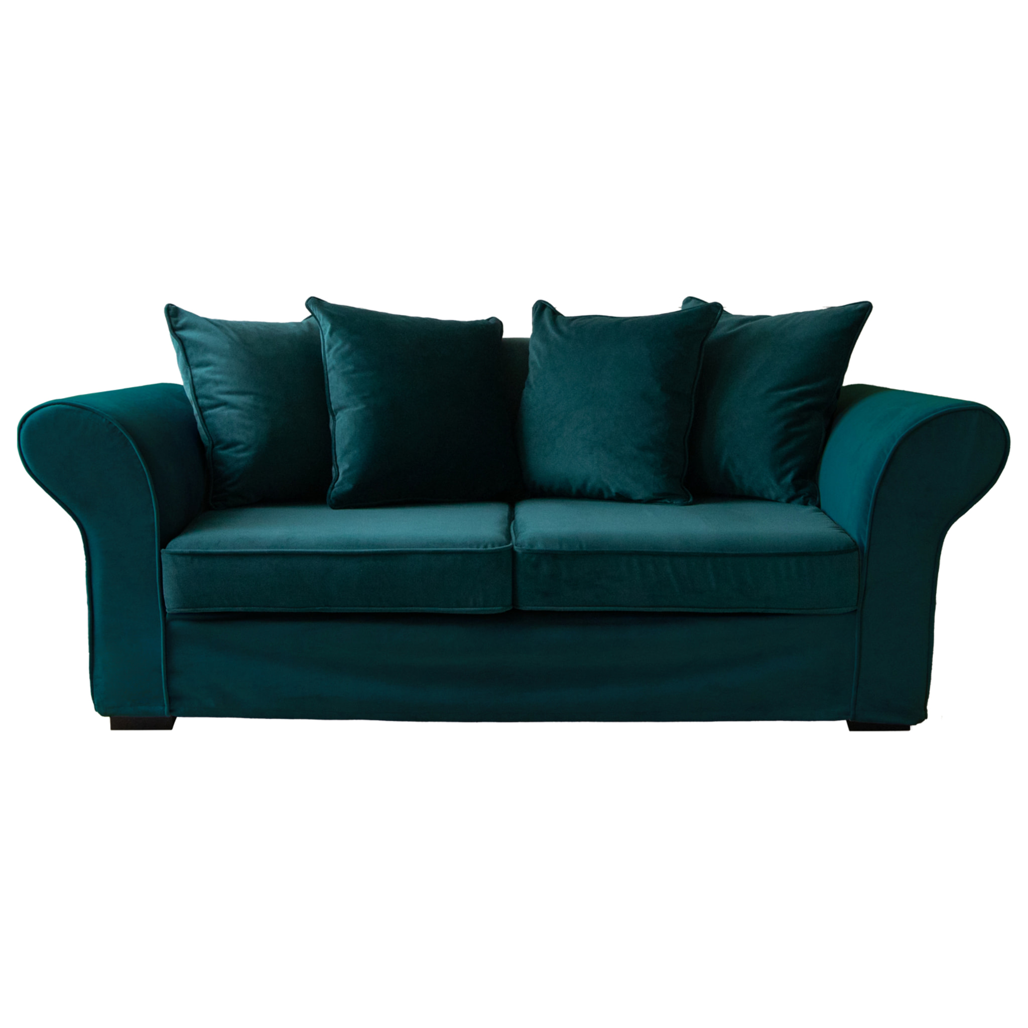 Canapé 3 places convertible en velours vert émeraude OSCAR