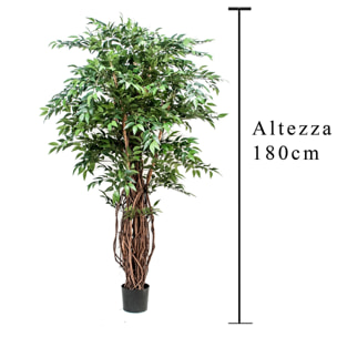 Ficus Weeping Con 2821 Foglie. Altezza 152 Cm - Pezzi 1 - 80X180X80cm - Colore: Verde - Bianchi Dino - Piante Artificiali