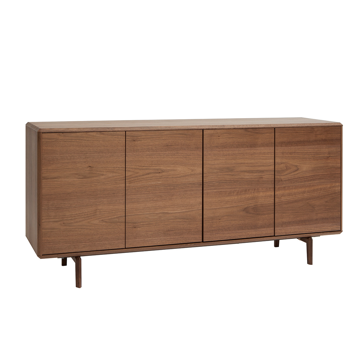 Buffet vintage en bois foncé noyer 4 portes L160 cm SUVA