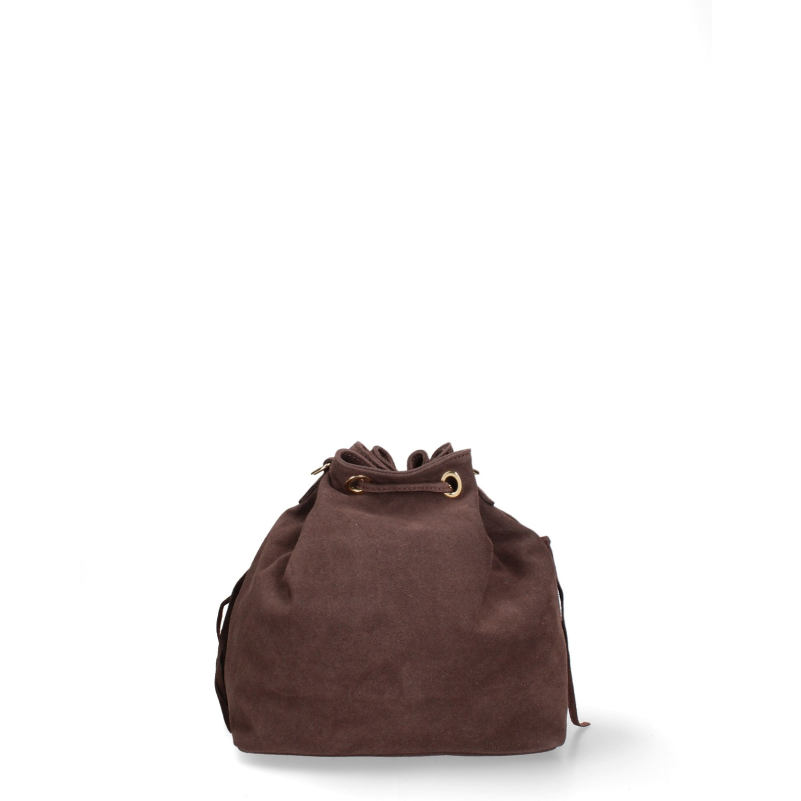 Borsa a secchiello da donna Made in Italy - Modello Umbria Plus - Pelle scamosciata - 25.0 x 22.0 x 13.0 cm