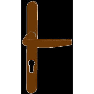 Ensemble de porte-fenêtre plaque étroite Atlanta HOPPE Saillie réduite 70 Clé i ép.68/77 marron 8003 - 3309468