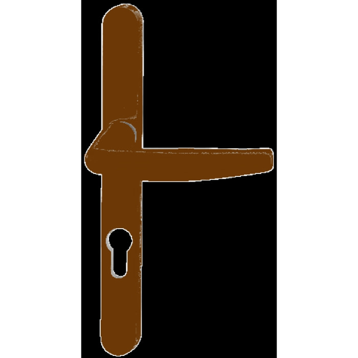 Ensemble de porte-fenêtre plaque étroite Atlanta HOPPE Saillie réduite 70 Clé i ép.68/77 marron 8003 - 3309468