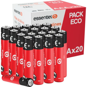 Pile ESSENTIELB POWERPLUS LR03 AAA Lot de 20