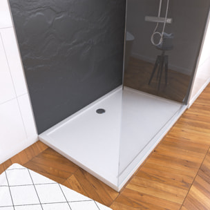 Ensemble complet douche à l'Italiennne avec Receveur 120x90 + Paroi chrome + Panneaux muraux 90&120
