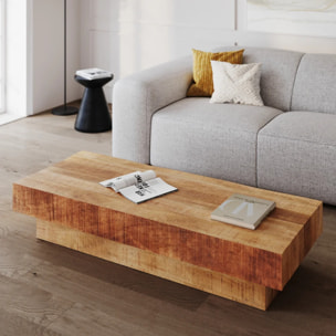 Table basse rectangulaire en bois de manguier - Aréto