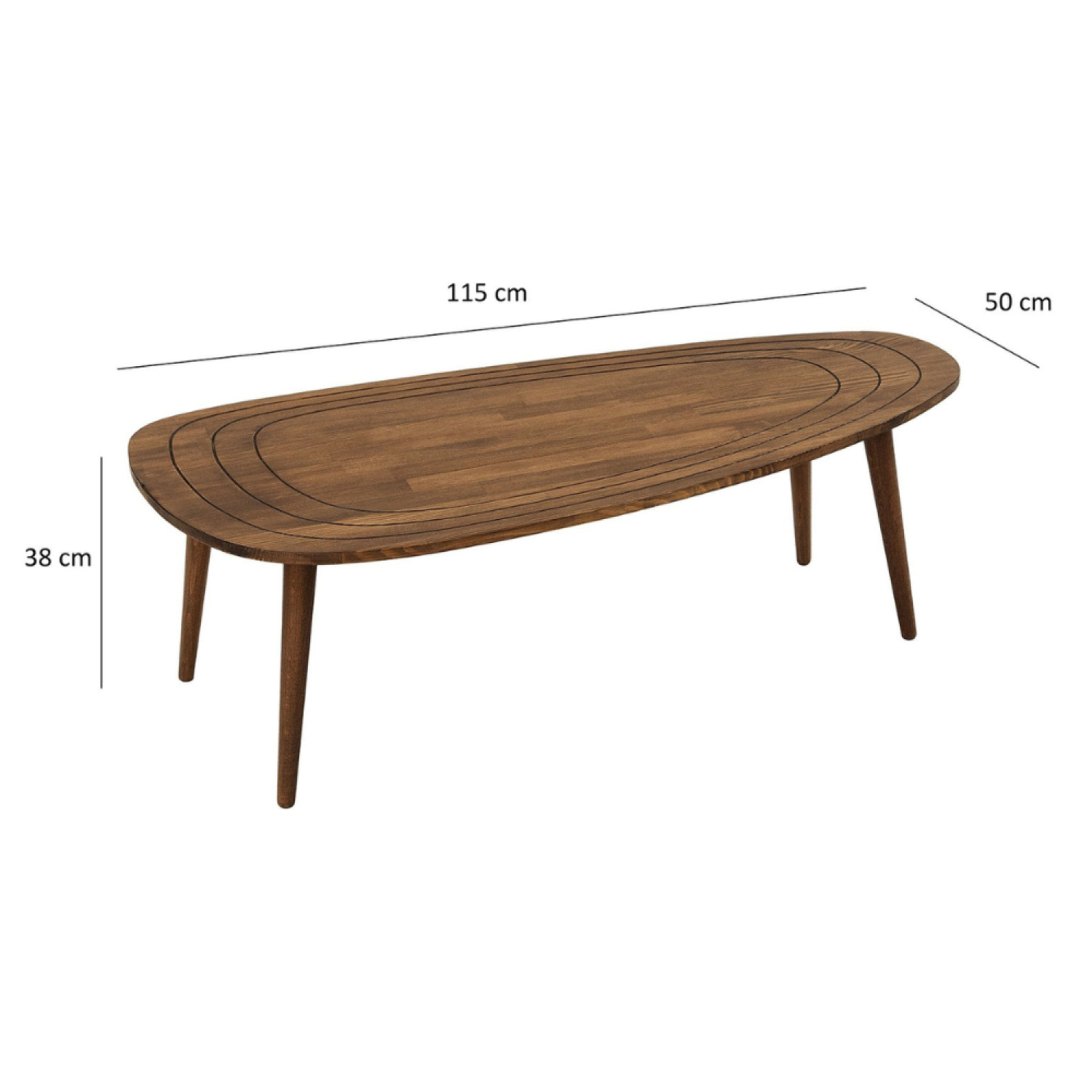 Table basse bois foncé NINA