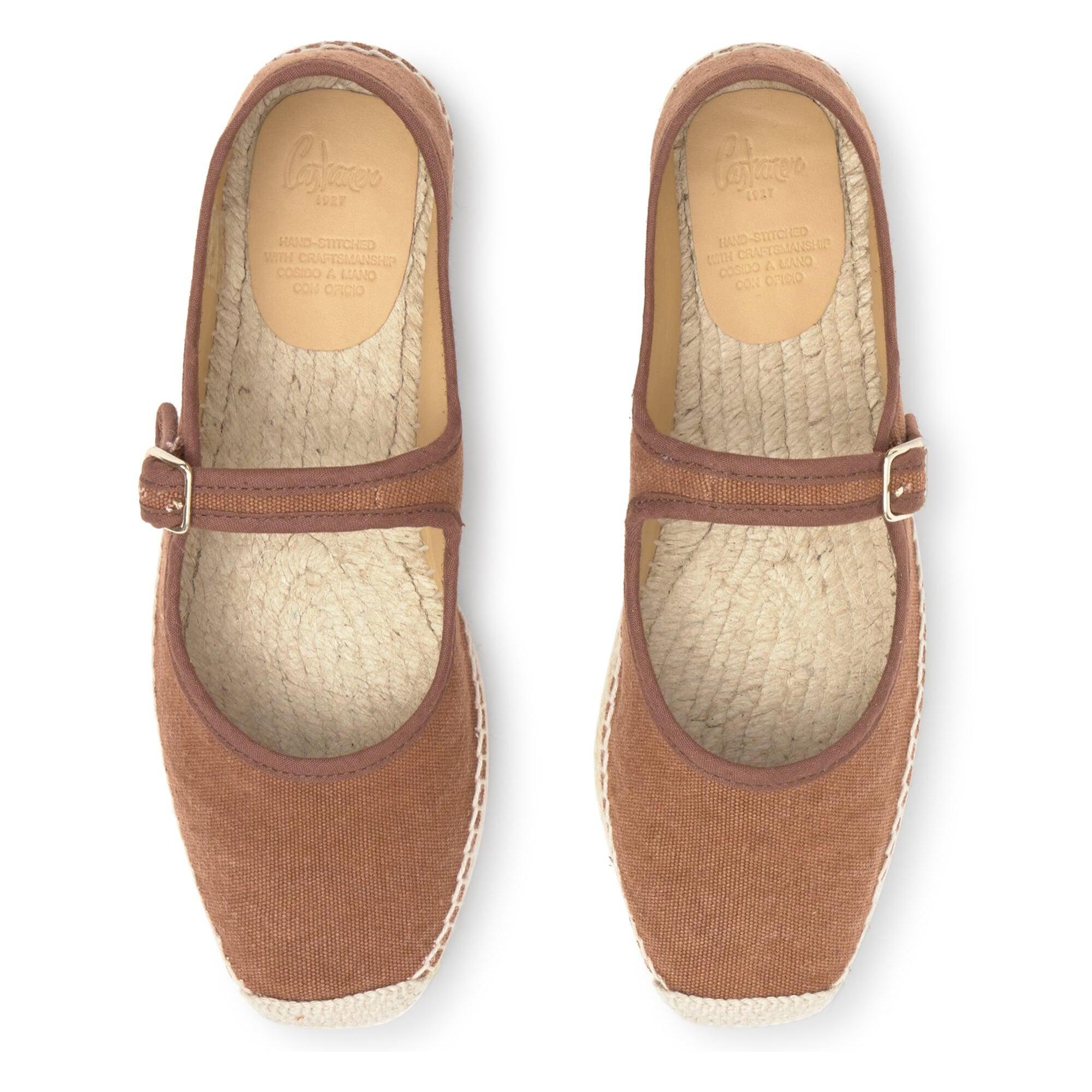 Alpargata plana Padua mary-jane en algodón orgánico con hebilla