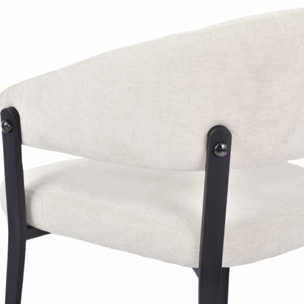Chaise avec accoudoirs en tissu et structure en métal - ARNOLD
