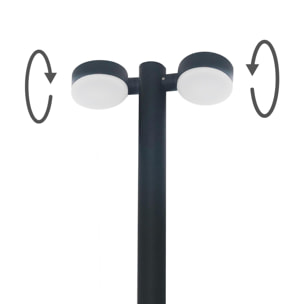 Forlight Farola Exterior IP54 Pale LED 21W Blanco Neutro - 4000K Gris Urbano para Exterior de Jardín, Entrada, Camino