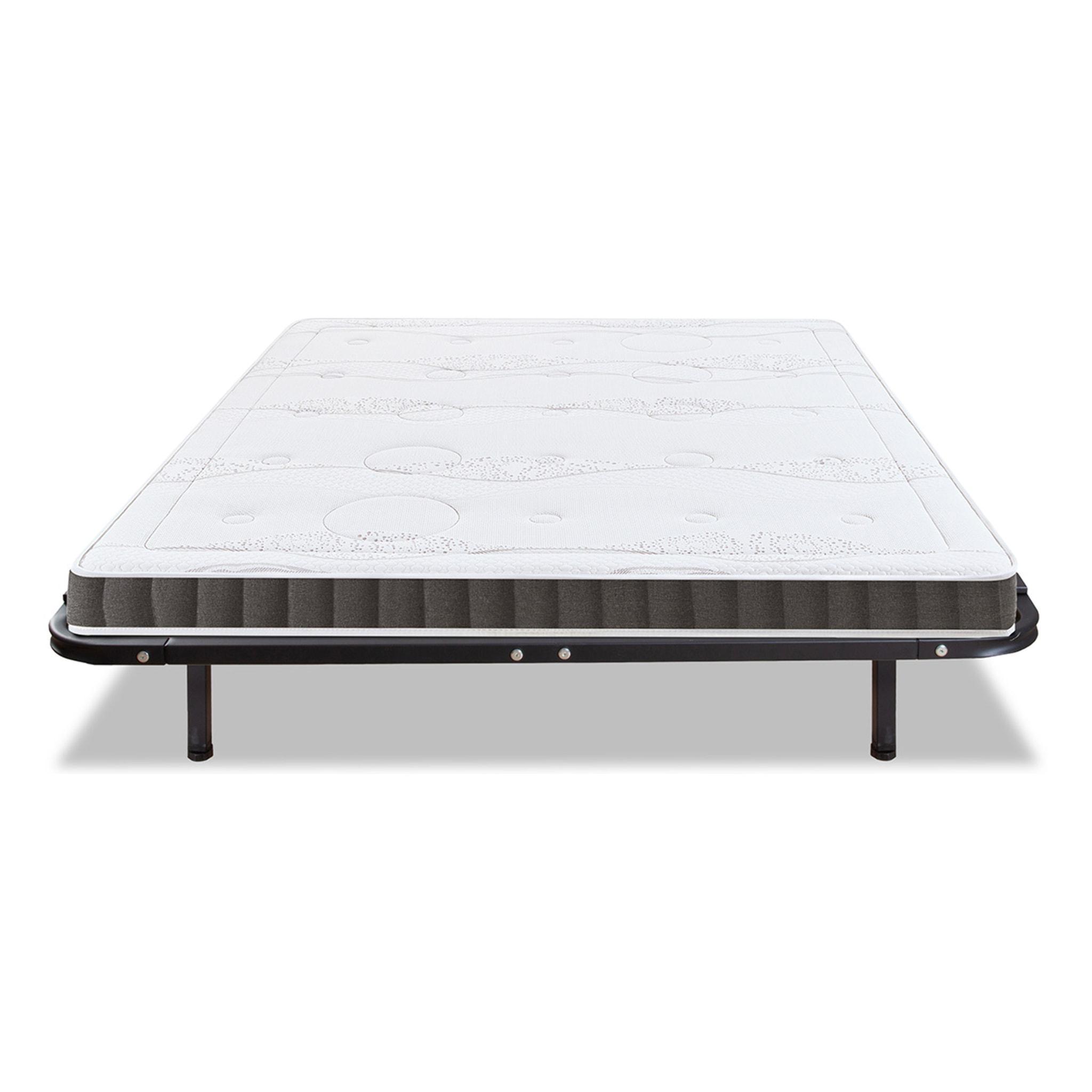 Ensemble Matelas Intuition & Sommier Somkit, 15 cm, Mémoire de Forme, Cadre à Lattes, Métal Robuste, Soutien Ferme
