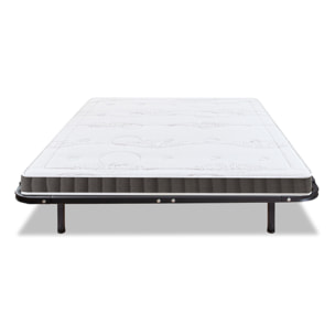 Ensemble Matelas Intuition & Sommier Somkit, 15 cm, Mémoire de Forme, Cadre à Lattes, Métal Robuste, Soutien Ferme