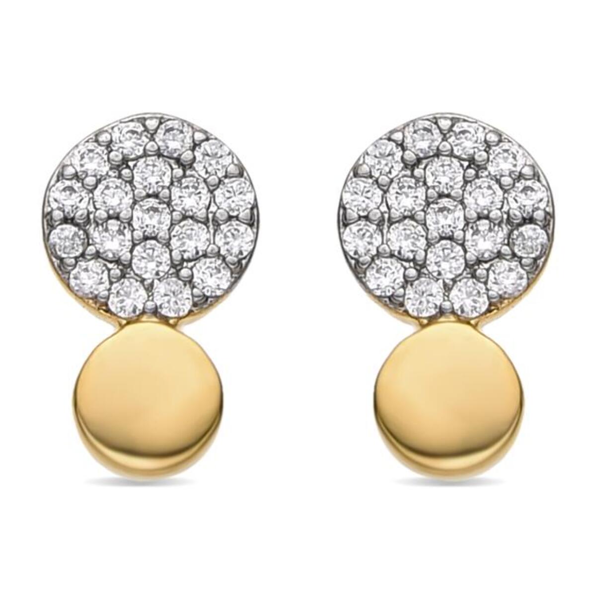 Pendientes con Circonita Brillante acabado oro 18k