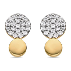 Pendientes con Circonita Brillante acabado oro 18k