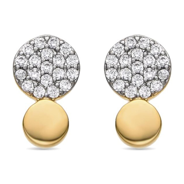 Pendientes con Circonita Brillante acabado oro 18k