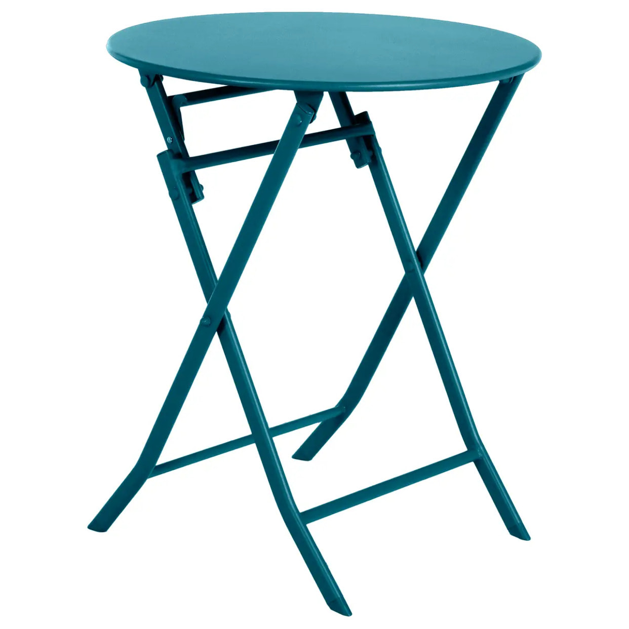 Table de jardin pliante ronde Greensboro Bleu canard