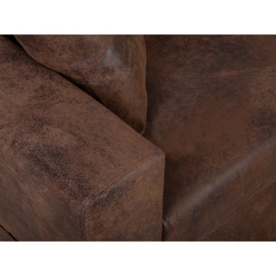 Astoria - canapé d'angle réversible - convertible avec coffre - style industriel - 4 places - Marron