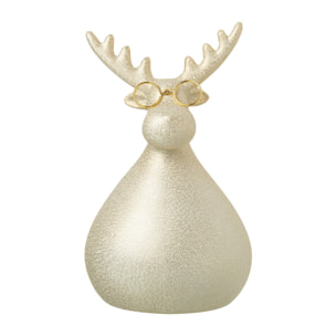 J-Line figurine Renne - porcelaine - blanc/or - large