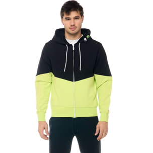 Felpa da uomo con cappuccio e zip non felpata Leone Active