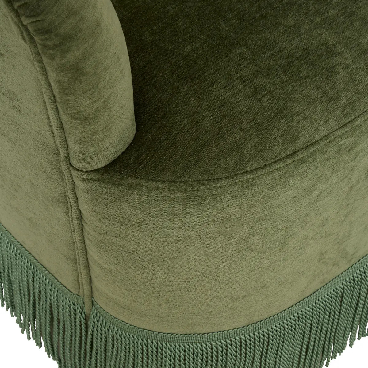 Fauteuil Alanya effet velours vert Kaki