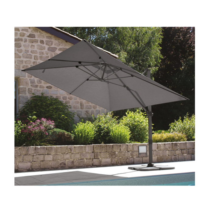 Parasol déporté 4x3m - gris anthracite - SAPHIR