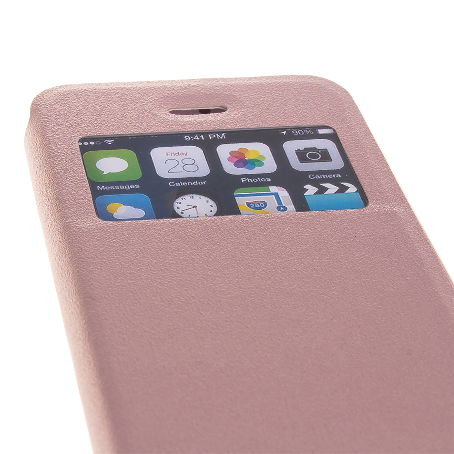DAM COPRI LIBRO CON FINESTRA CHIUSURA MAGNETICA IP6/6S PLUS 8x1x16 Cm. Colore rosa