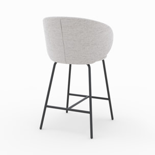 Lot de 2 chaises pour îlot central en tissu gris clair 68 cm - Cécilia