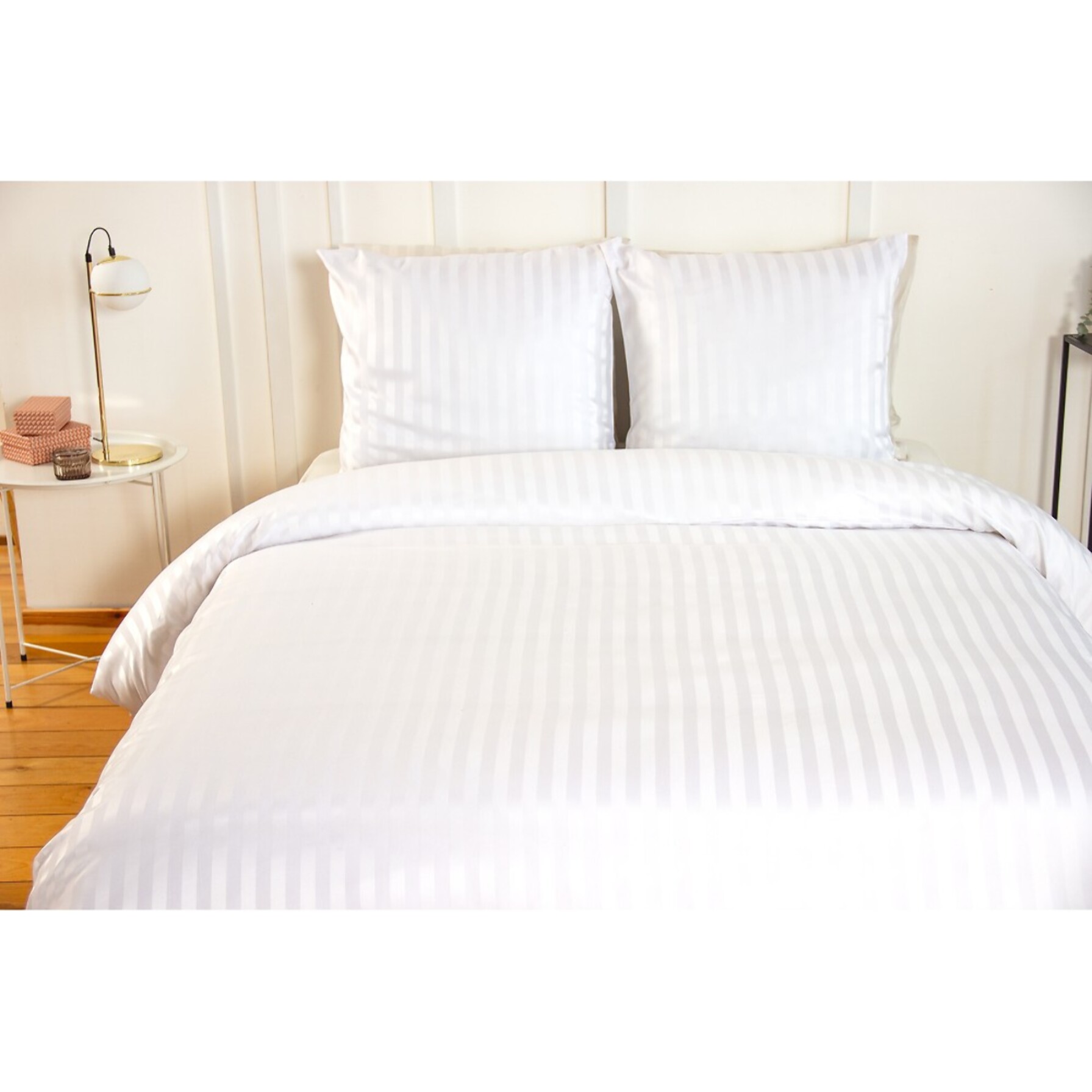 Parure housse de couette 3pcs 100% microfibre_blanc 220x240 cm