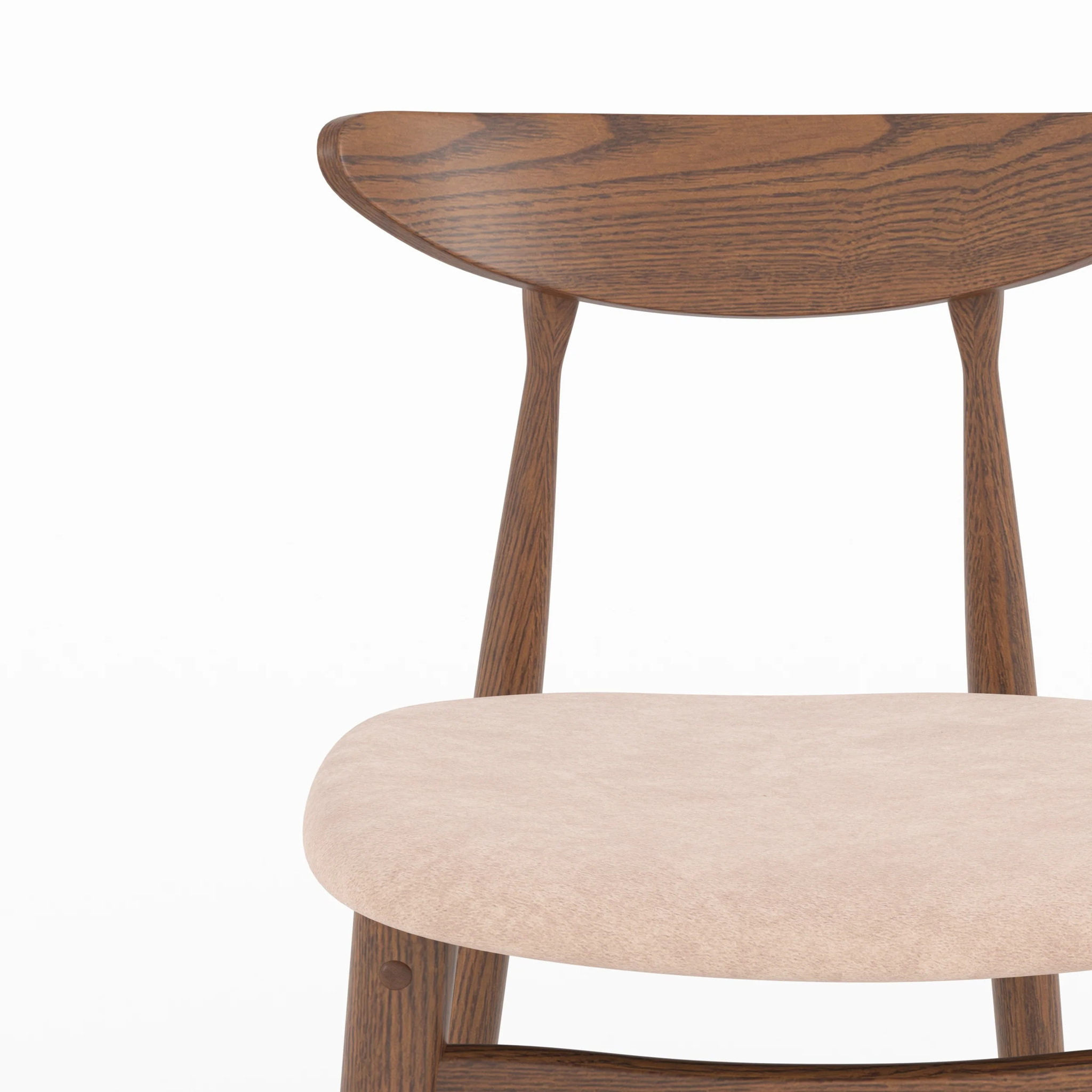 Lot de 2 chaises pour ilot central 63,5 cm en tissu beige et bois - Josette