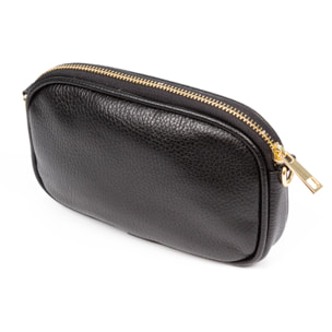 Asola borsa a tracolla, in pelle autentica finitura dollaro.