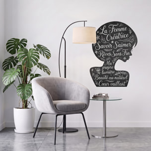 Sticker ardoise tableau noir - stickers muraux adhésif effaçable - SILHOUETTE FEMME