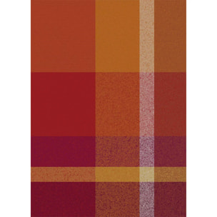 Plaid laine & autres fibres 200 g/m² motif jacquard bordeaux orange Mohaira ambre flamboyant