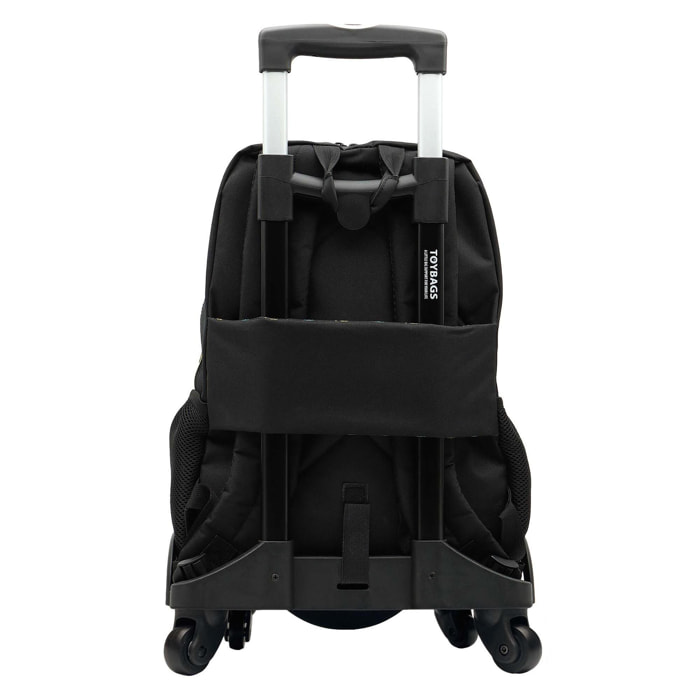 Fornite Crazy Banana mochila Americano con compartimento portalaptop + carro con protección lateral y stoper frontal, 4 ruedas multidireccionales.