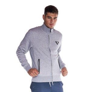 Felpa uomo full zip con collo alto linea Heavy Basic