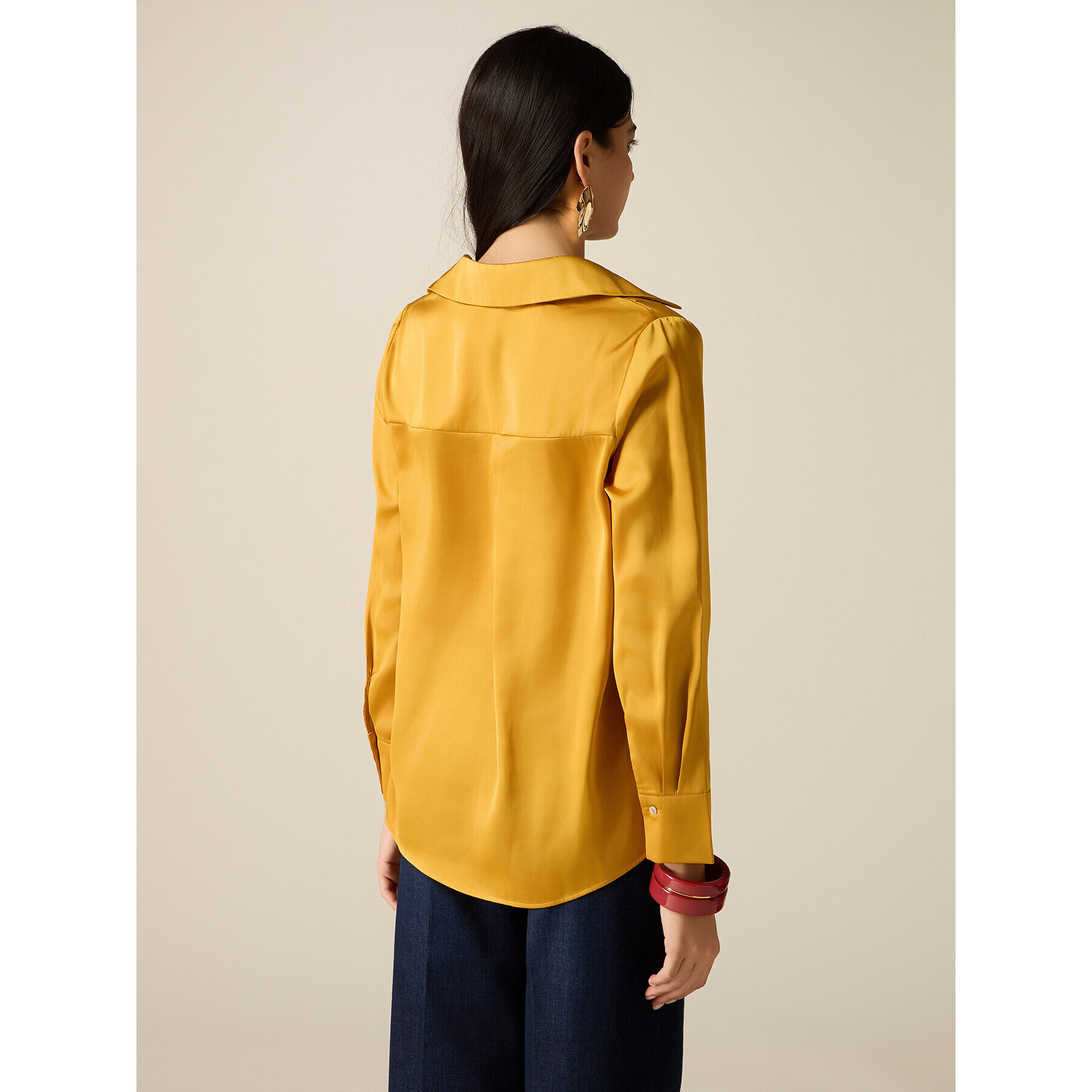 Oltre - Camisa de satén - Amarillo
