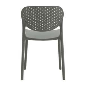 Set di 4 sedie MAIORCA in polipropilene grigio, impilabili