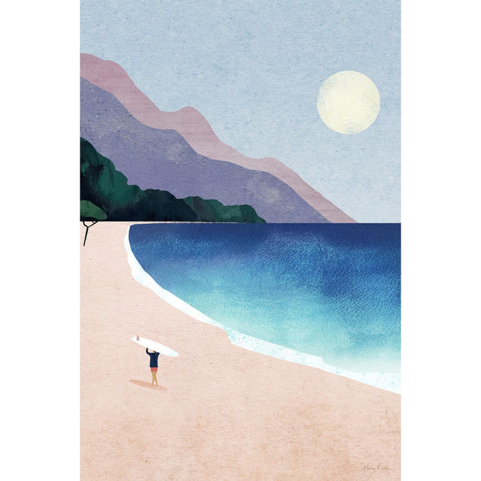 Tableau surf à la plage rideuse  Toile imprimée