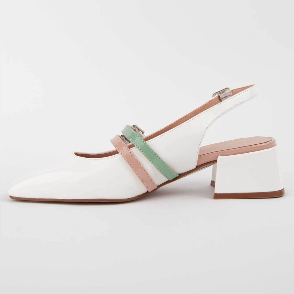 Zapato De Tacón - Blanco - Altura: 4 Cm