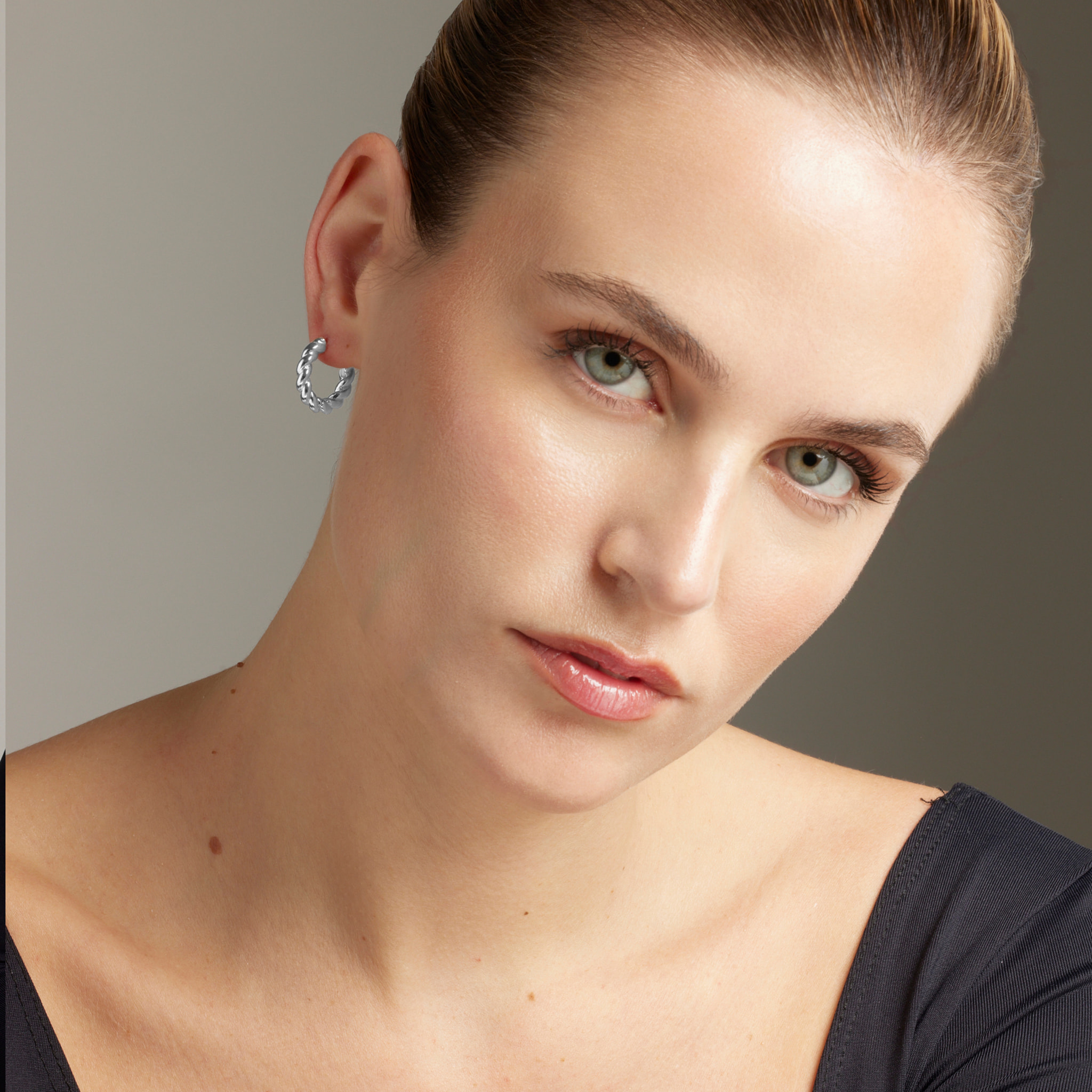 Pendientes Lux by Lux acabadoss en rodio