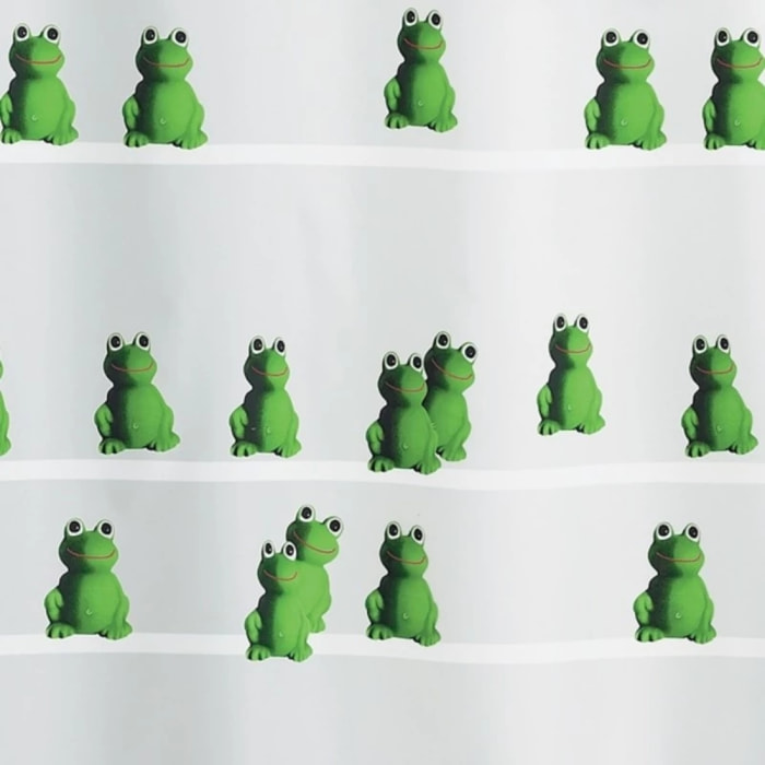 Rideau de douche Polyester QUACK 180x200cm Vert & Blanc Spirella