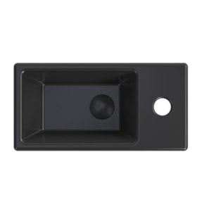 Lave-mains suspendu Brevis Noir 40,5 × 20,5 × 10,5 cm – trou de robinetterie à droite (SATBRE4020SRBKM)