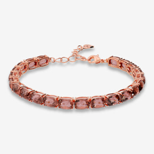 Bracciale Tennis con Cubic Zirconia Ovali Rosa Chiaro