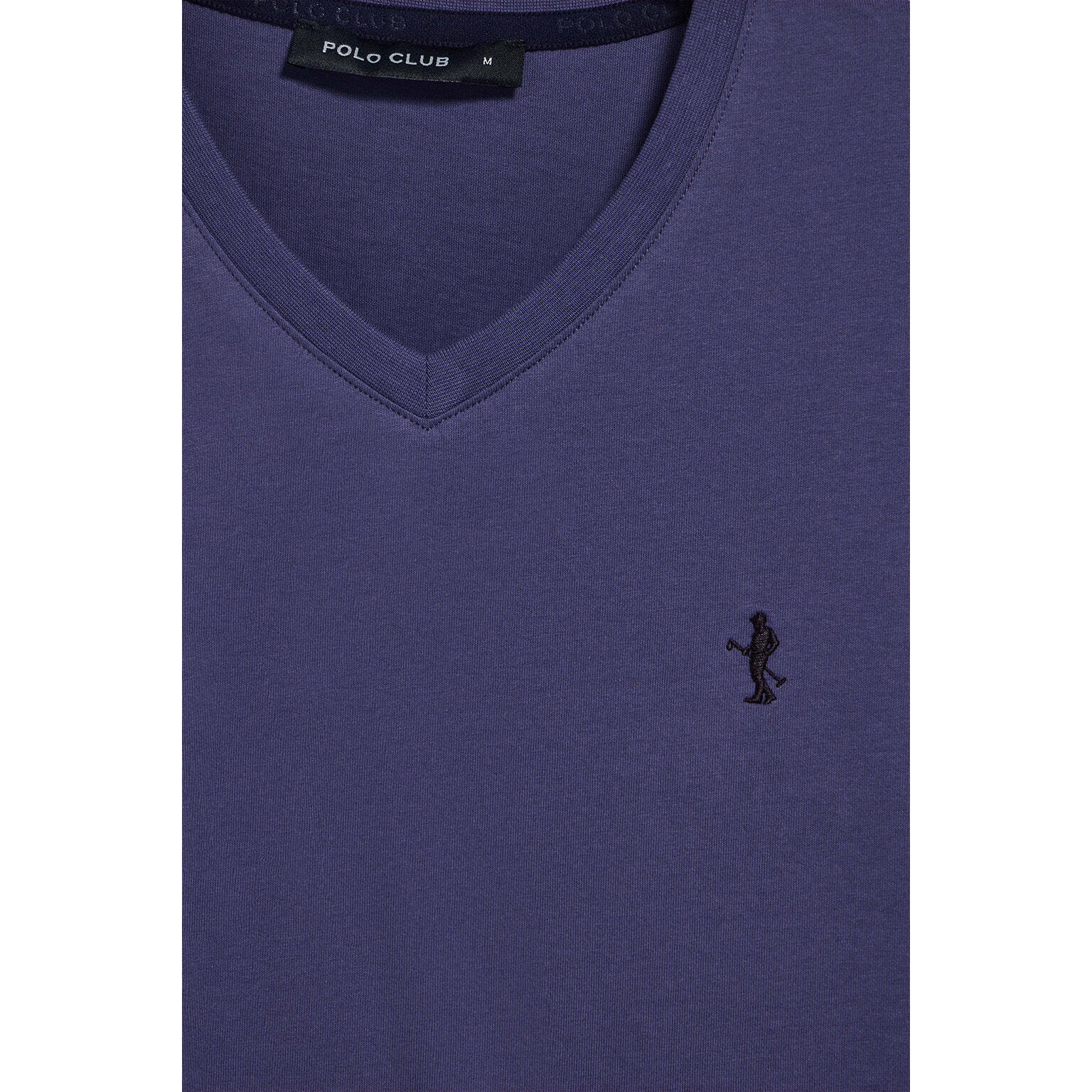 Camiseta violeta azulado de manga corta y cuello de pico con bordado Rigby Best